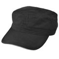 Field patrol cap macro closeup, isolated large detailed black rip-stop NYCO nylon cotton police SWAT security guard kepi fabric Royalty Free Stock Photo