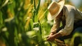 field picking corn Royalty Free Stock Photo