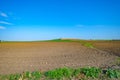 Field prepared to sow with sky