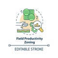 Field productivity zoning concept icon