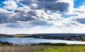 Field river and sky