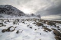 Field of rocks on Unstad beach, Vestvagoy island, Lofoten island