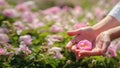 Field of roses in sunny summer day Royalty Free Stock Photo