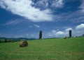 Field sky and hay.