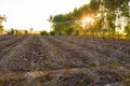 The field soil reclamation in preparation for seeding or planting Royalty Free Stock Photo