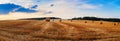 Field with straw bales Royalty Free Stock Photo