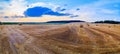 Field with straw bales Royalty Free Stock Photo