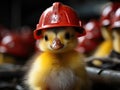 Duckling in Fireman Cap ready to save