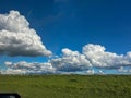 View the Field from the car window Royalty Free Stock Photo