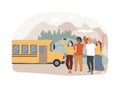 Field trip isolated concept vector illustration. Royalty Free Stock Photo