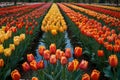 a field of tulips with the word tulips on them Symphony of Spring Exploring the Enchanting Tulip