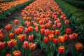 a field of tulips with the word tulips on the bottom Blooming Beauty Exploring the Enchanting Tulip