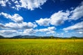 Field Under White Clouds and Blue Sky Royalty Free Stock Photo