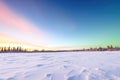 field of untouched snow under a bright aurora Royalty Free Stock Photo