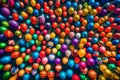 A field of vibrant balloons in preparation for departure.