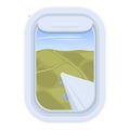 Field view airplane icon cartoon vector. Transport trip Royalty Free Stock Photo