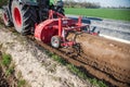 Field work on asparagus field