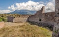 Fields of Ainsa with wall castle