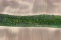 Fields from the air. Fields aerial photo. Aerial photography of green fields. Green fields aerial view. Royalty Free Stock Photo