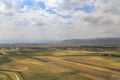 Fields in anatolia in Erzurum province from high angle in Turkey Royalty Free Stock Photo