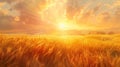 Fields of Anemoi with golden wheat swaying under the watchful eyes of the four winds. Royalty Free Stock Photo