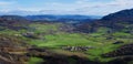 Fields with cereals and villages in the Ollo Valley, Navarra Royalty Free Stock Photo