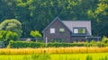 Fields with a farm house, Country side scenery of Bergen op zoom, The Netherlands Royalty Free Stock Photo