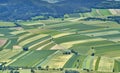 Fields, forest and roads building nice patterns. Hohe Wand, Austria.