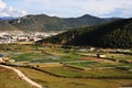 Fields and mountain