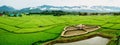 Fields in Nan, Thailand Panorama image Royalty Free Stock Photo