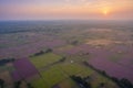 fields seen from above, view from drone. sunny weather in spring or summer day, high drone aerial view. AI generated