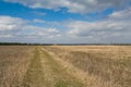 Fields on the shore of the Dniester river