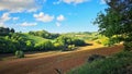 Fields in Spring, Strada Panoramica landscape Royalty Free Stock Photo