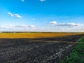 Fields and vineyards in the distance Royalty Free Stock Photo