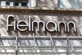 Fielmann optical store optician shop with logo in Stuttgart, Germany