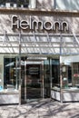Fielmann optical store optician shop with logo in Stuttgart, Germany