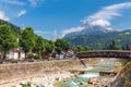 Fiera di Primiero, Pale di San Martino village with Dolomite peaks in Val di Primiero Noana of Trentino Alto-Adige, Italy in Royalty Free Stock Photo