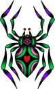 Striking traditional style spider illustration with bold graphic abdomen. Royalty Free Stock Photo