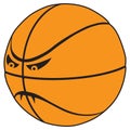 Fierce Cartoon Basketball Royalty Free Stock Photo