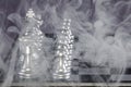 Fierce Chess Battle and the Fog of War Royalty Free Stock Photo