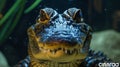 a fierce crocodile staring