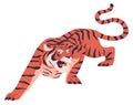 Fierce and dangerous Bengal tiger roaring vector