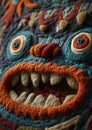 Fierce and Fiery: Handcrafted Inca Decor featuring Embroidered D