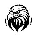 A fierce glyph icon of eagle head symbol Royalty Free Stock Photo