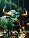 Aggressive Bull Market - Crypto Surge AI Generative Royalty Free Stock Photo