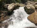 Frenzy stream, rushing river, huge stones