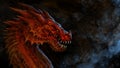 Fierce red dragon head - digital illustration Royalty Free Stock Photo