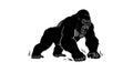 Angry Gorilla Walking Vector Illustration Royalty Free Stock Photo