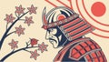Fierce Samurai Warrior in Traditional Armor, vector design Generative AI Royalty Free Stock Photo