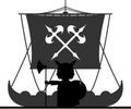Fierce Viking and Ship Royalty Free Stock Photo